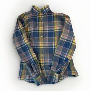 J. Crew Shirt Mens Small Slim Fit Multicolor Plaid Button Cotton Long Sleeve